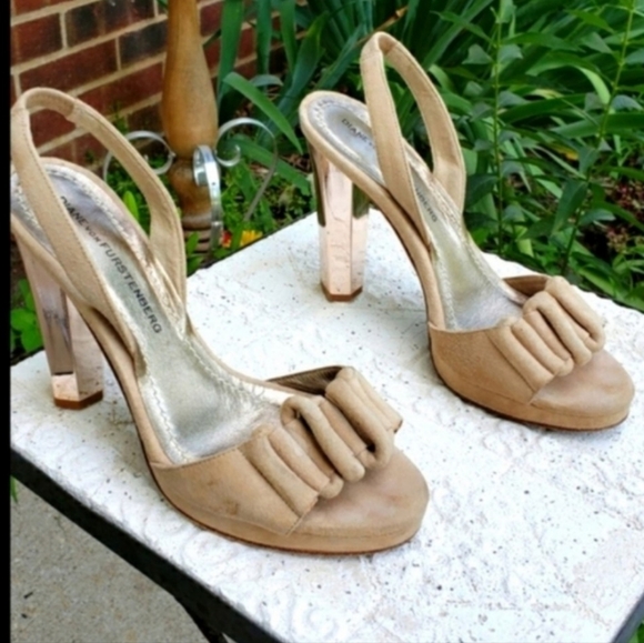 Diane Von Furstenberg Grotto Sandals Gold Luxury Evening Metallic Celeb Style - Picture 1 of 14